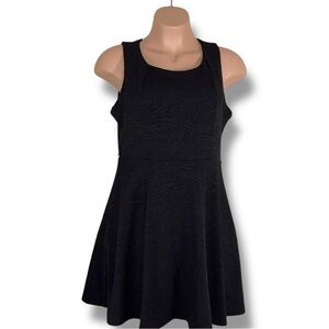 XXL Fitted George Black Sleeveless Dress Fit And Flare Stretch Textured Classic